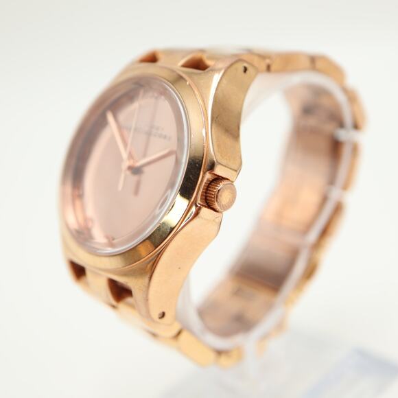 Marc Jacobs Henry Rose Gold 36mm Mirror Womens Watch 6" Bracelet w New Battery - Picture 9 of 11